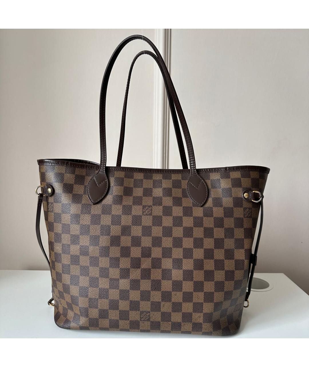 LOUIS VUITTON Коричневая кожаная сумка тоут, фото 2