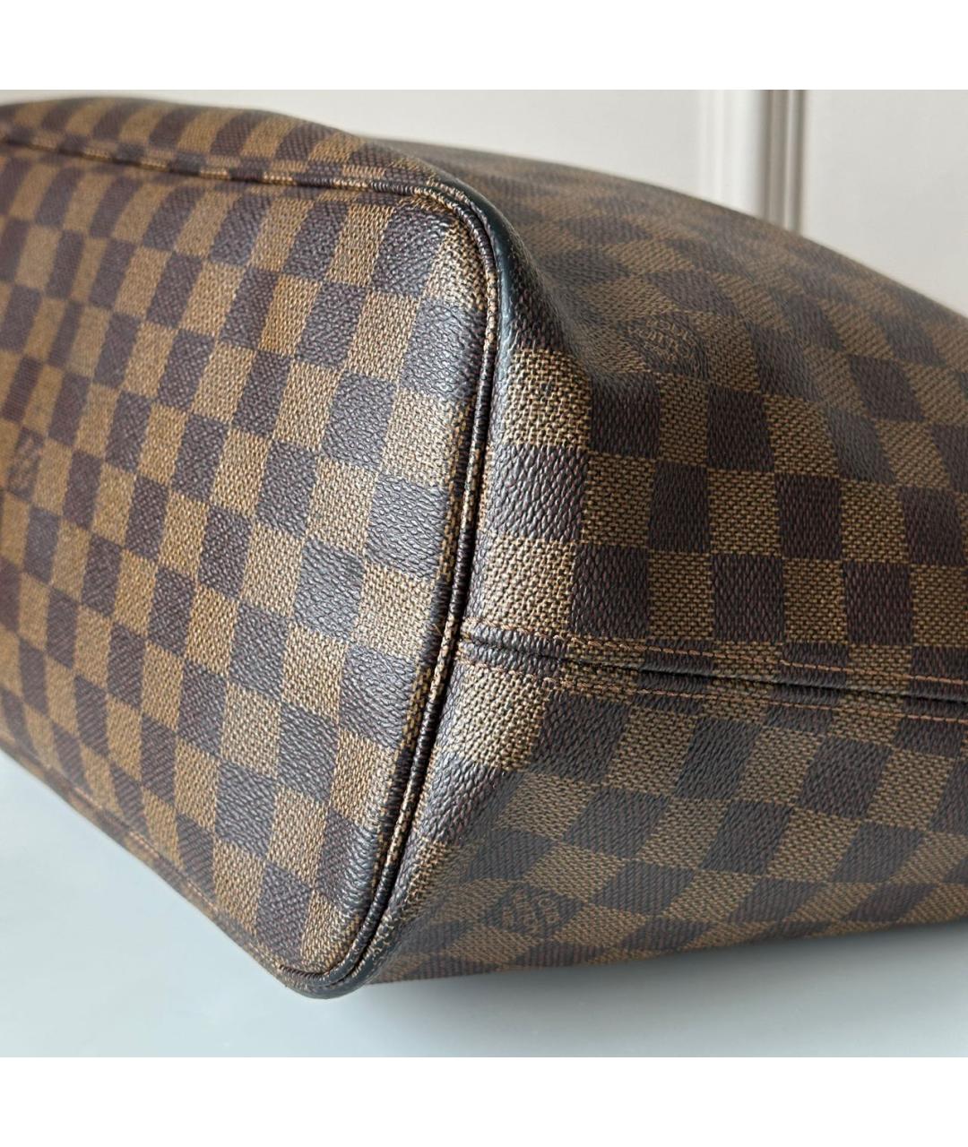 LOUIS VUITTON Коричневая кожаная сумка тоут, фото 7