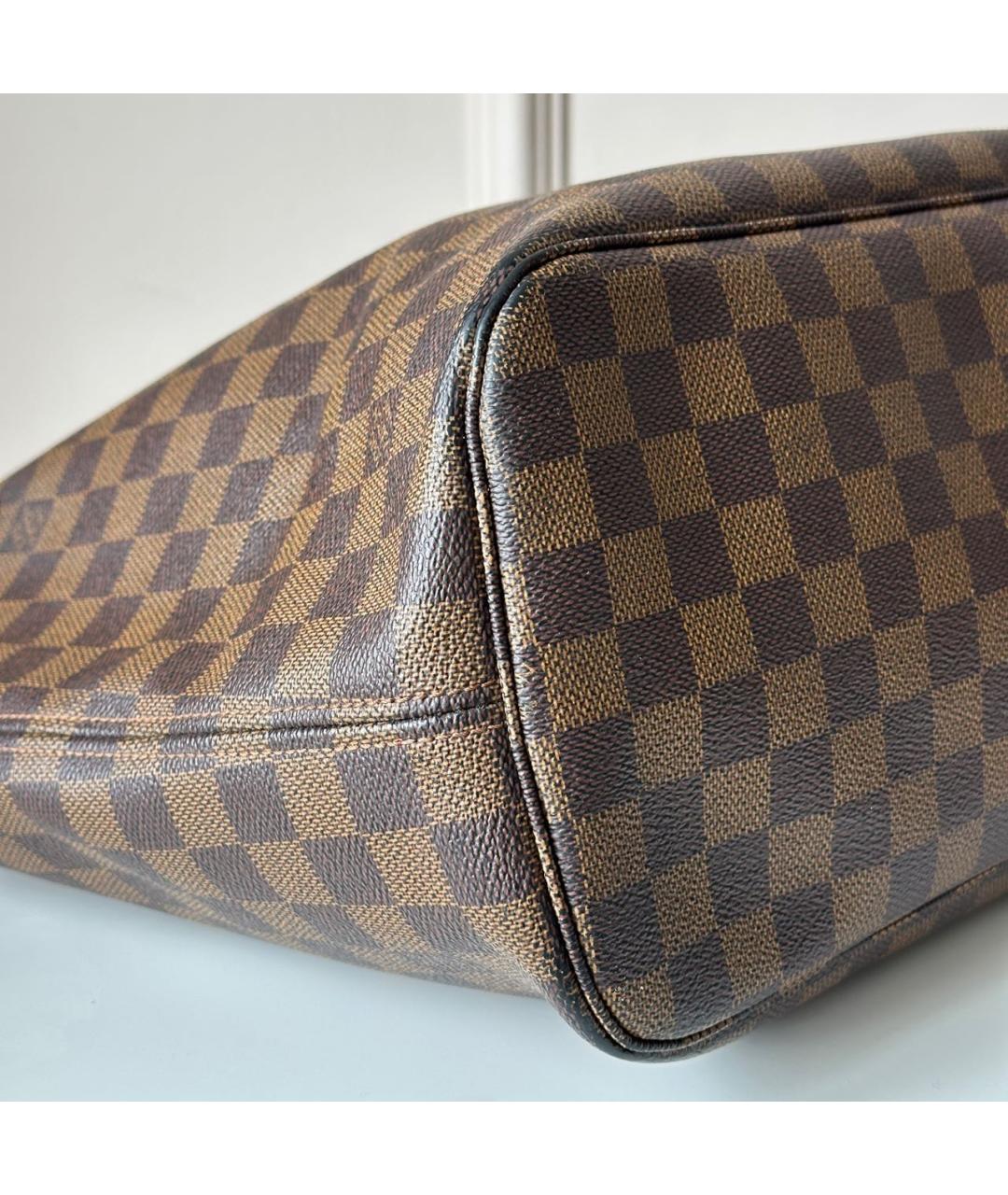 LOUIS VUITTON Коричневая кожаная сумка тоут, фото 6