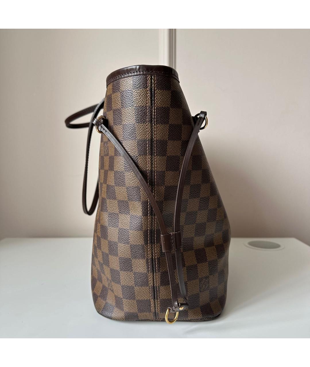 LOUIS VUITTON Коричневая кожаная сумка тоут, фото 4