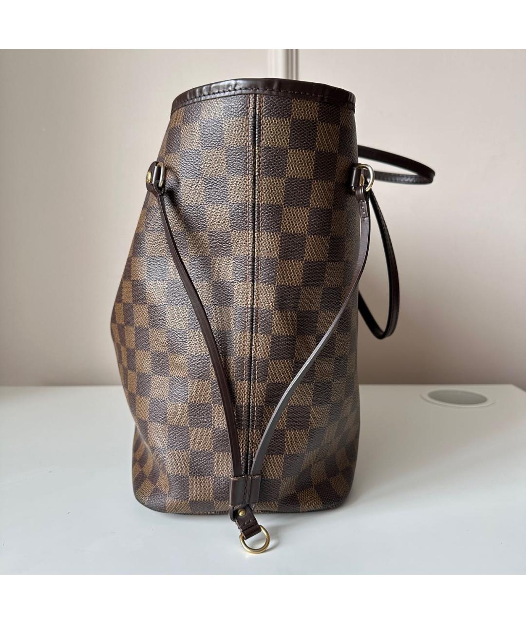 LOUIS VUITTON Коричневая кожаная сумка тоут, фото 3
