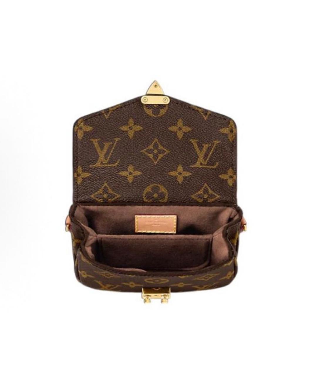 LOUIS VUITTON Коричневая кожаная сумка через плечо, фото 4