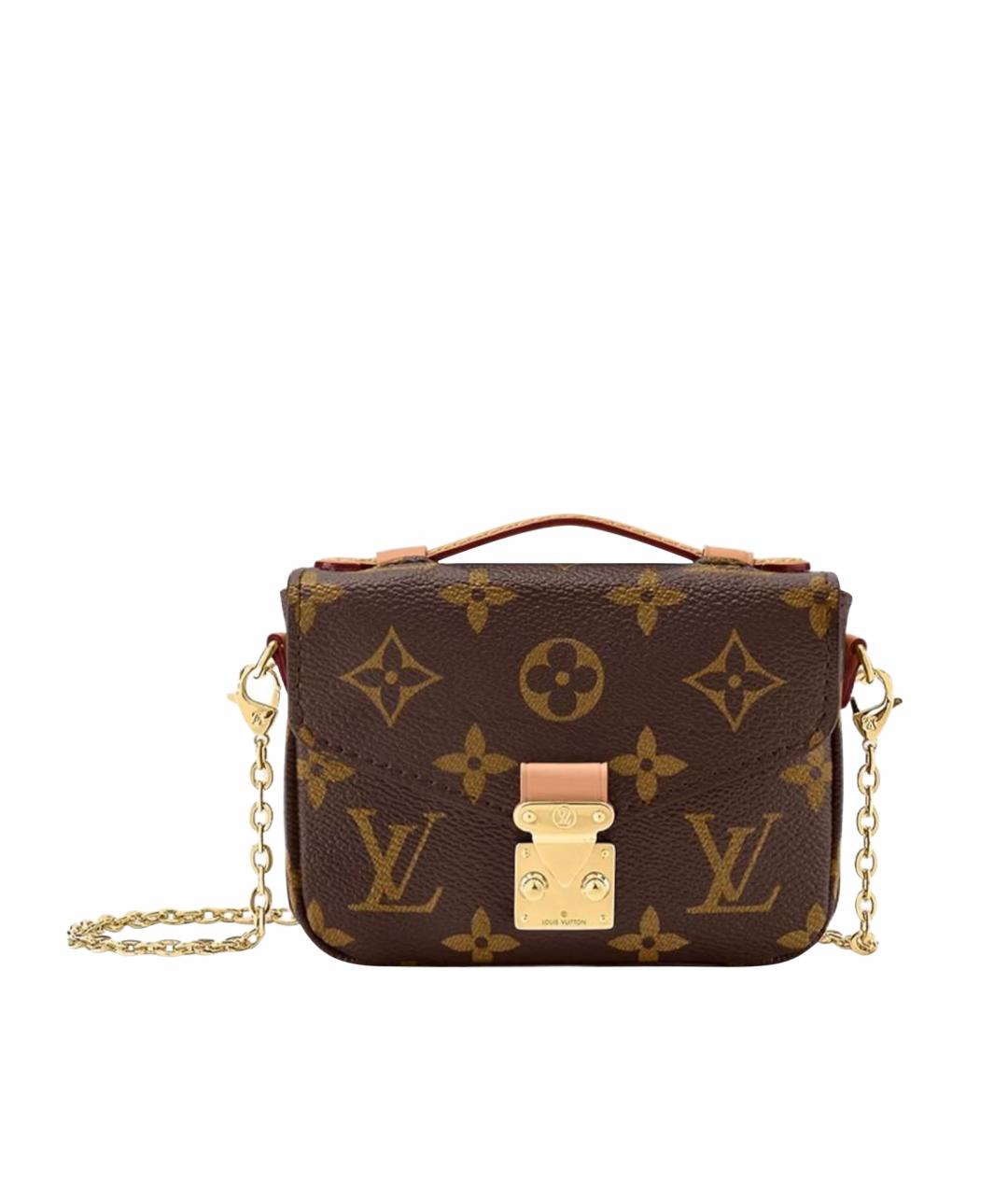 LOUIS VUITTON Коричневая кожаная сумка через плечо, фото 5