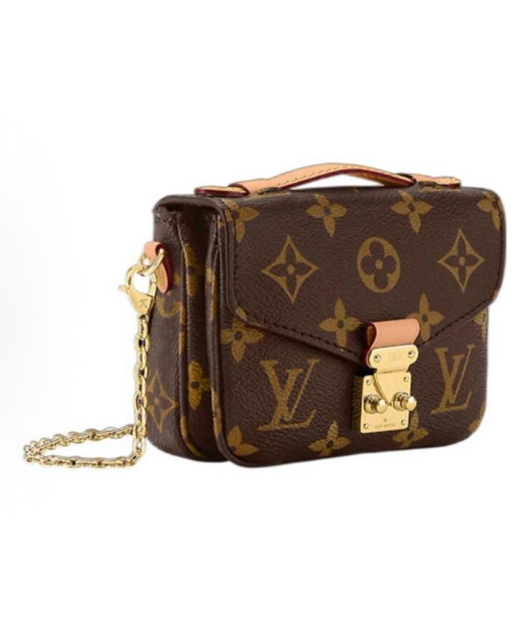 LOUIS VUITTON Коричневая кожаная сумка через плечо, фото 2