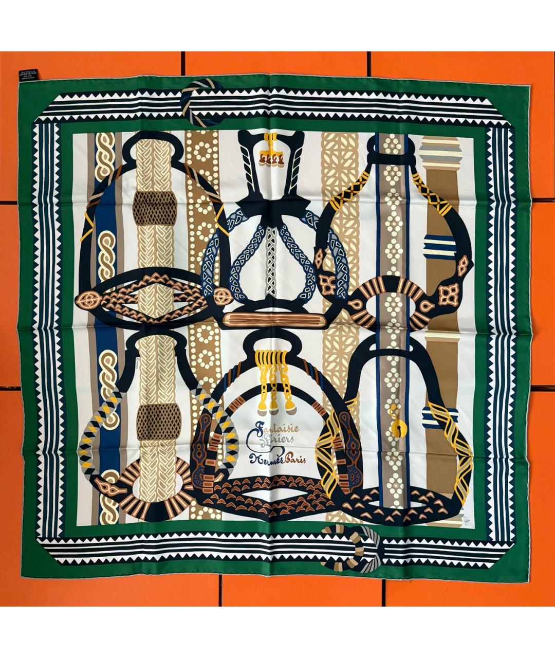 HERMES Мульти шелковый платок, фото 3