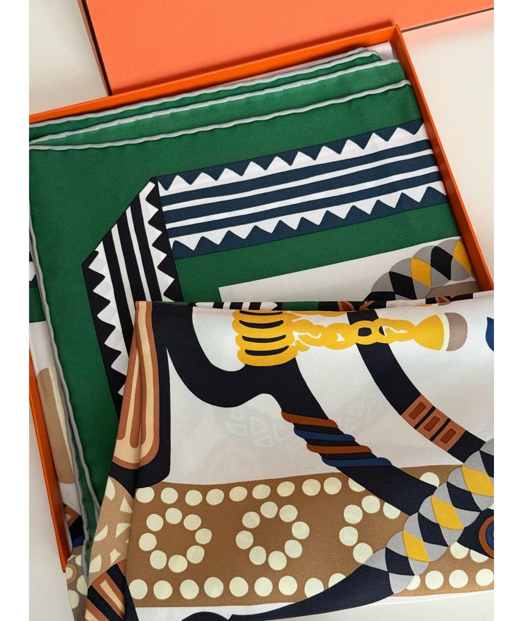 HERMES Мульти шелковый платок, фото 2