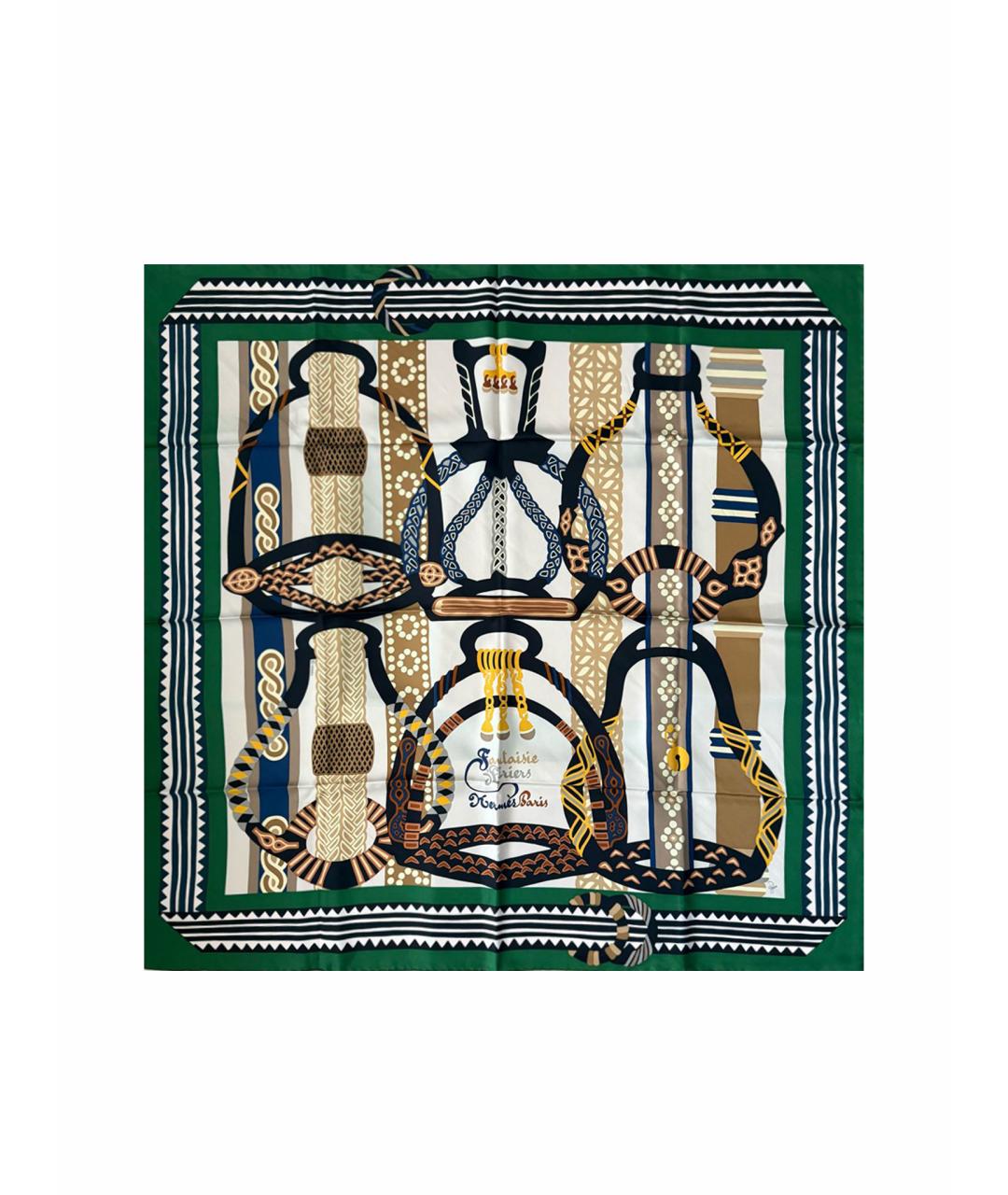 HERMES Мульти шелковый платок, фото 1