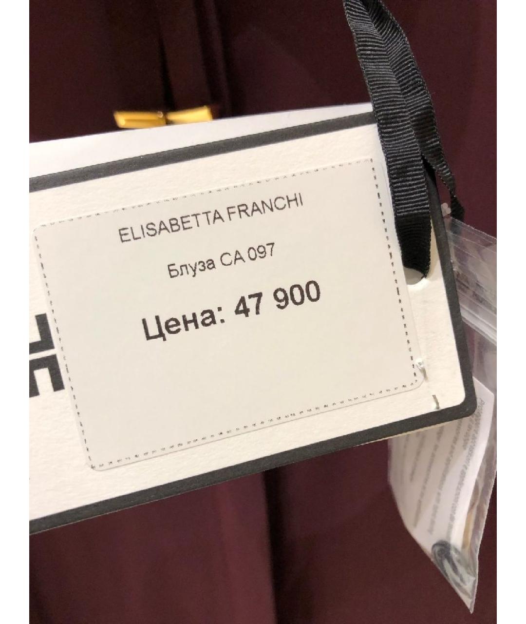ELISABETTA FRANCHI Бордовая вискозная блузы, фото 3