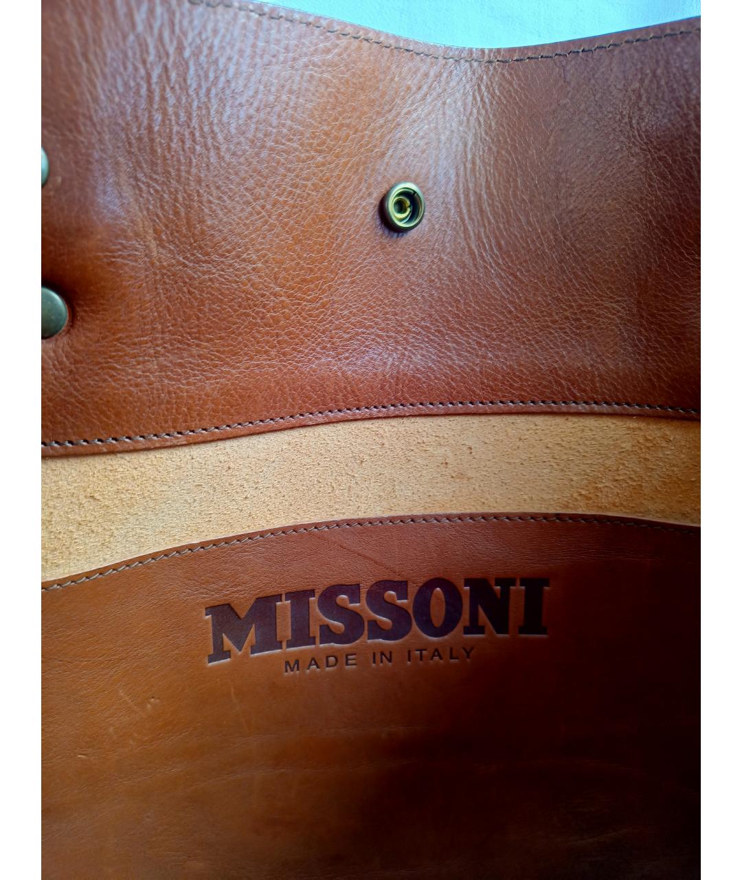 MISSONI Коричневая кожаная сумка через плечо, фото 5