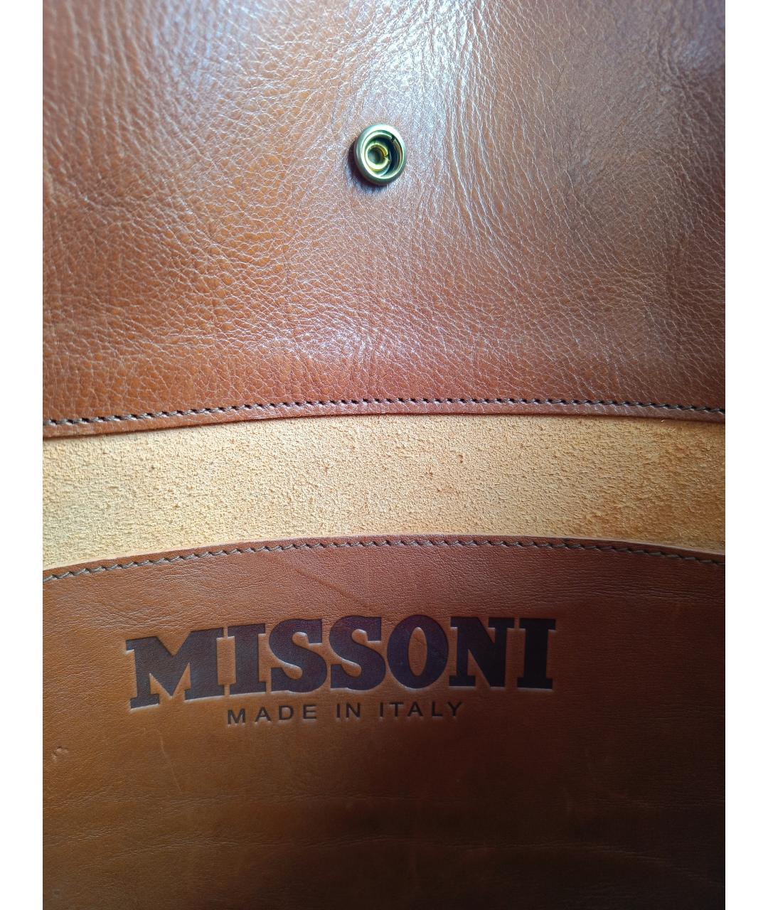 MISSONI Коричневая кожаная сумка через плечо, фото 4
