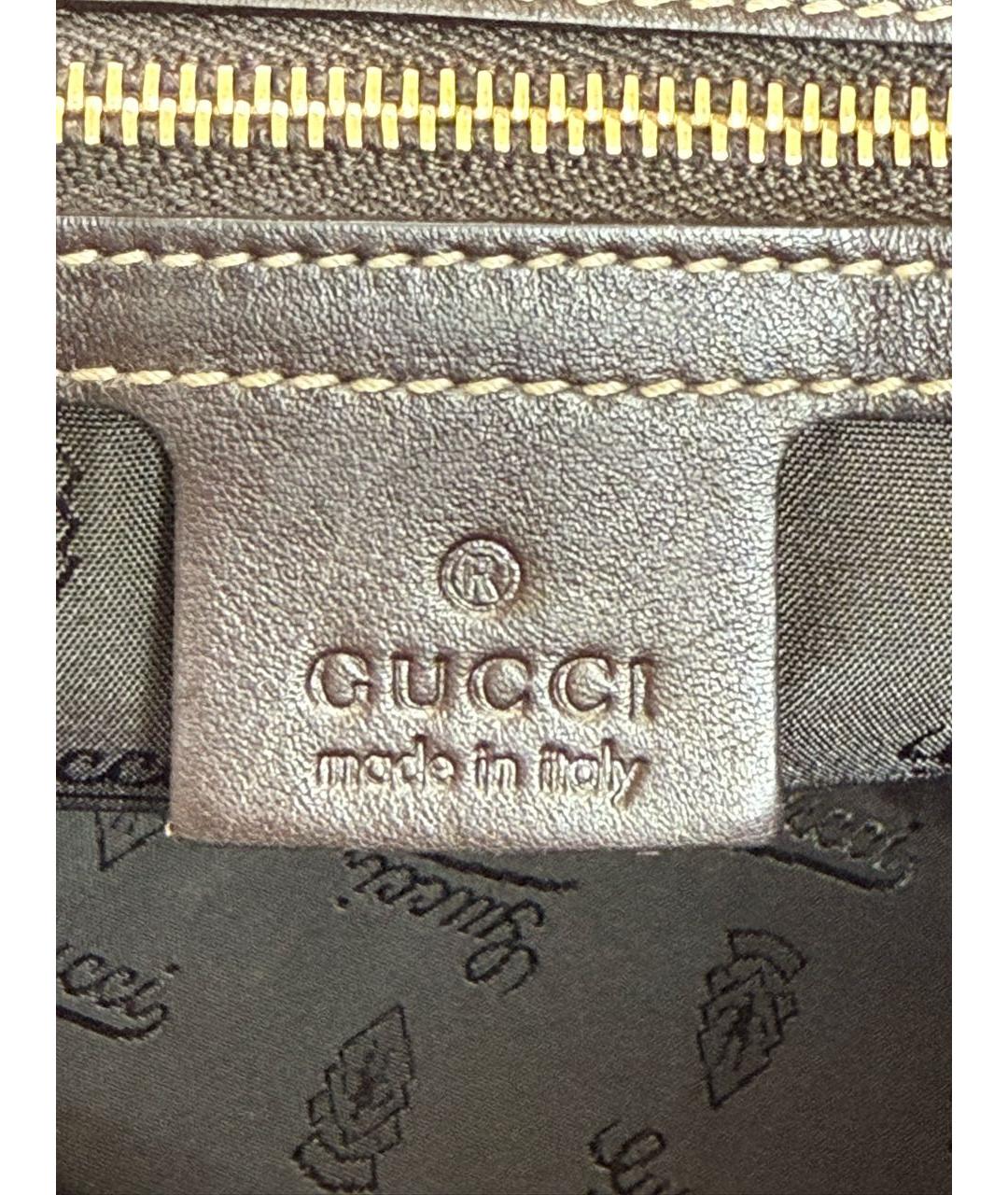 GUCCI Коричневая кожаная сумка с короткими ручками, фото 8