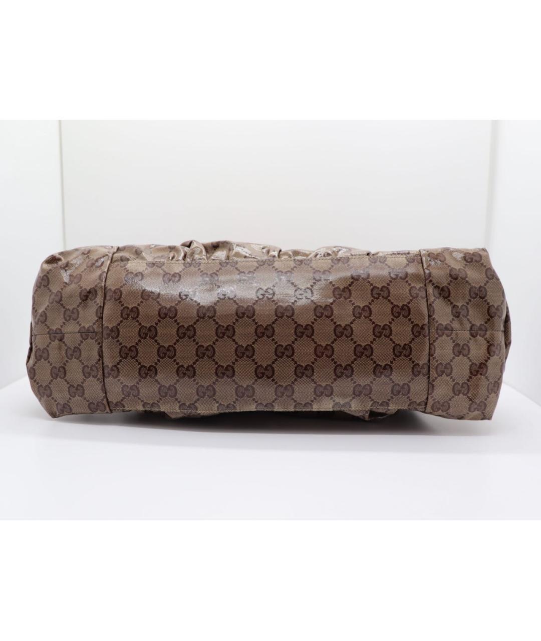 GUCCI Коричневая кожаная сумка с короткими ручками, фото 5