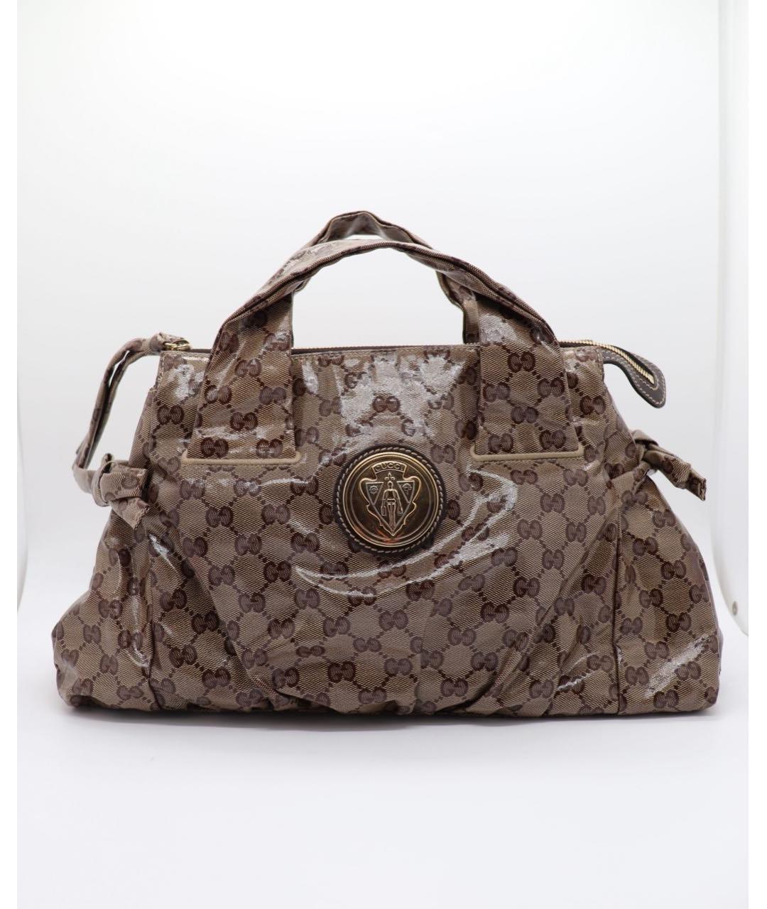 GUCCI Коричневая кожаная сумка с короткими ручками, фото 9