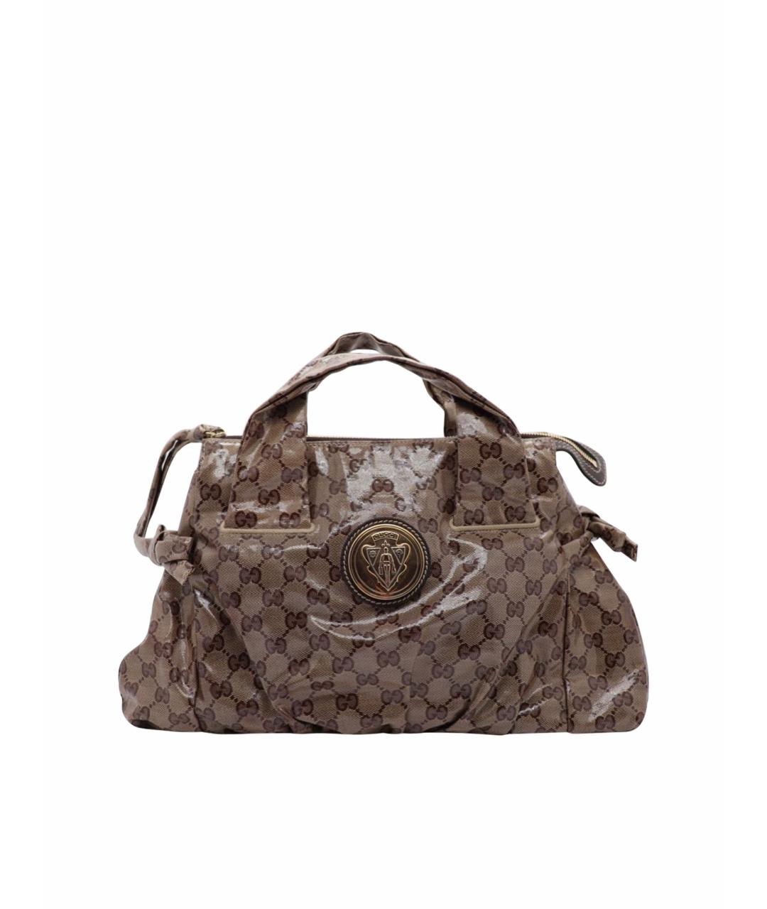 GUCCI Коричневая кожаная сумка с короткими ручками, фото 1