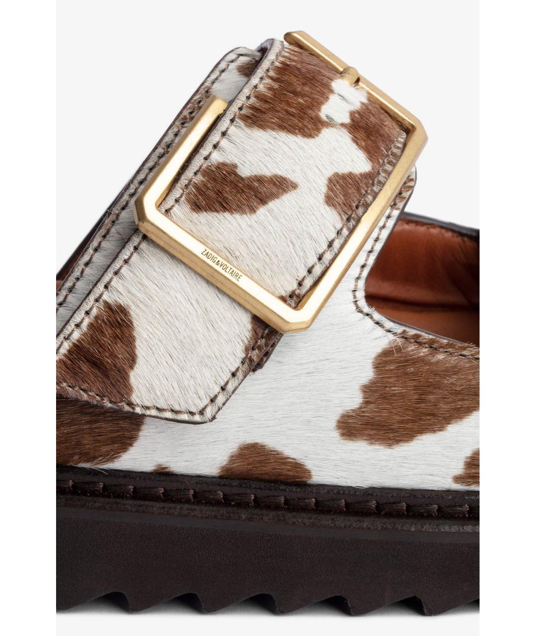 ZADIG & VOLTAIRE Коричневые кожаные сандалии, фото 4