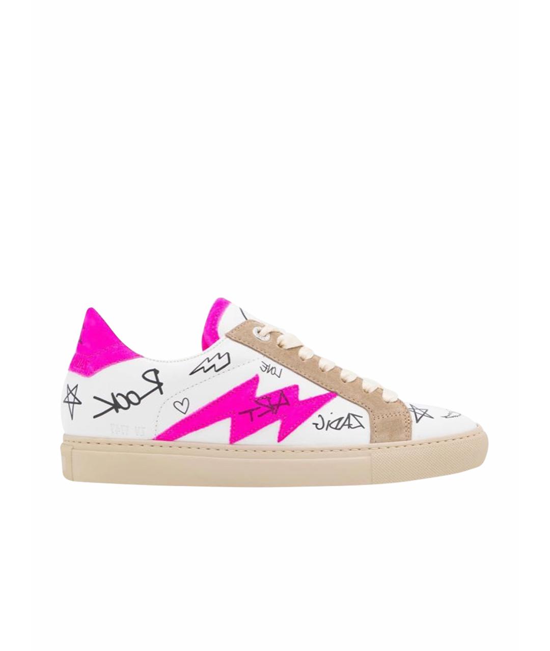 ZADIG & VOLTAIRE Розовые кожаные кеды, фото 1
