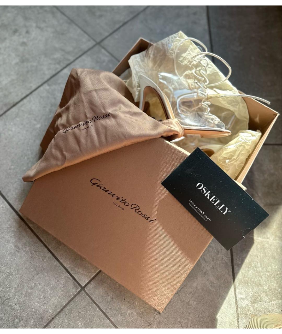 GIANVITO ROSSI Белые кожаные босоножки, фото 4