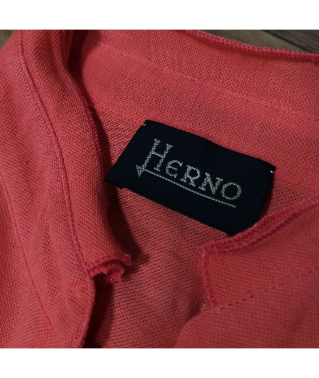 HERNO Коралловая хлопко-эластановая футболка, фото 5