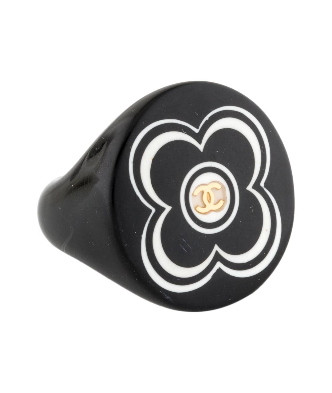 CHANEL Черное пластиковое кольцо, фото 1