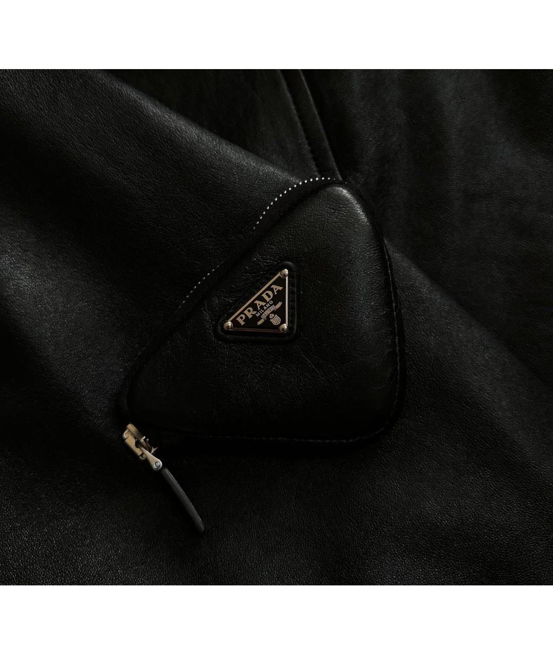 PRADA Черная кожаная куртка, фото 4