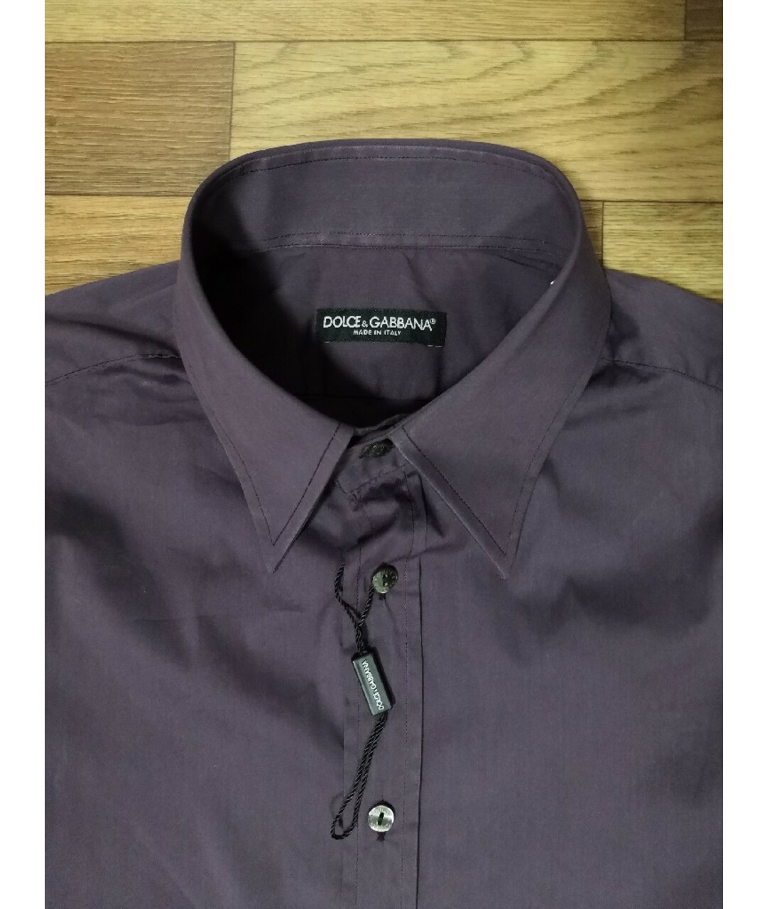 DOLCE&GABBANA Фиолетовая хлопко-полиэстеровая классическая рубашка, фото 3