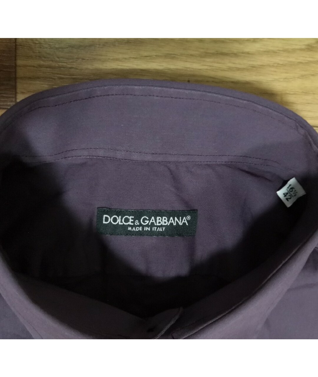 DOLCE&GABBANA Фиолетовая хлопко-полиэстеровая классическая рубашка, фото 4