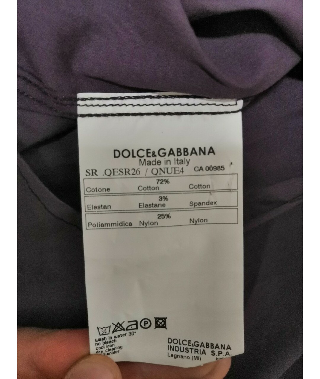 DOLCE&GABBANA Фиолетовая хлопко-полиэстеровая классическая рубашка, фото 5