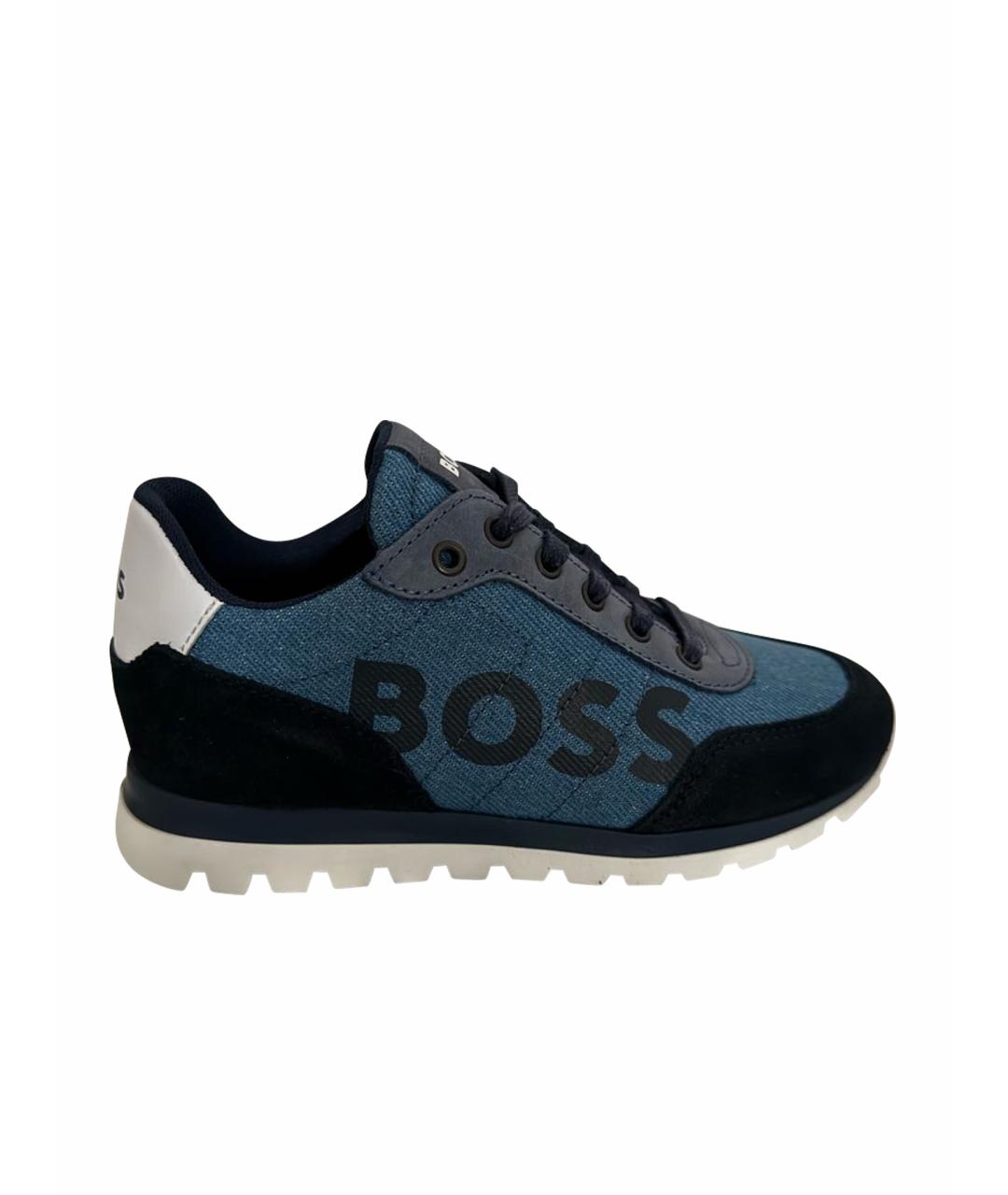 HUGO BOSS Синие текстильные кеды, фото 1