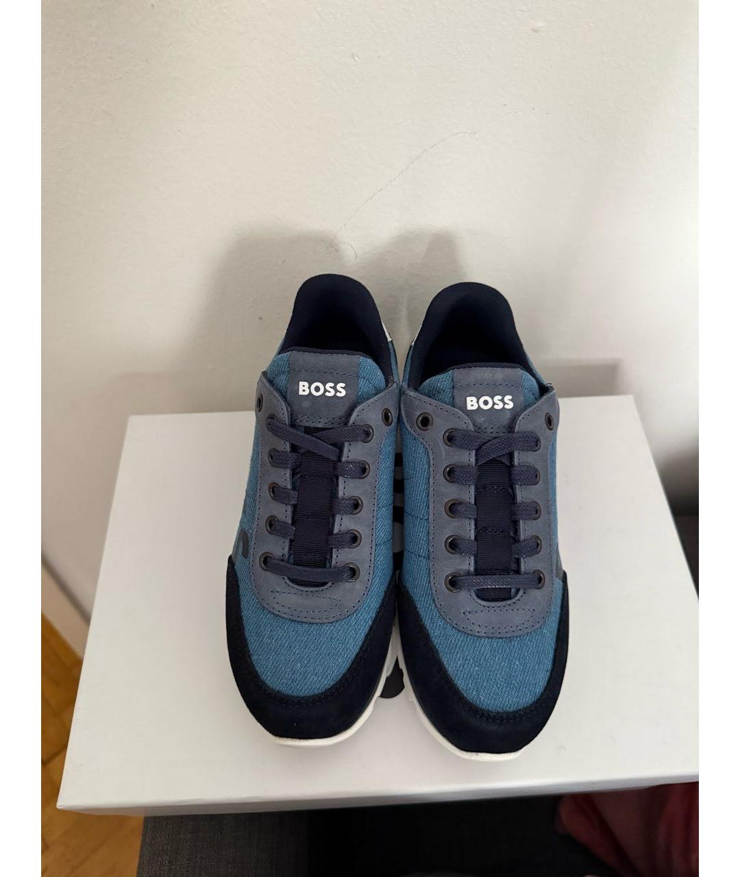 HUGO BOSS Синие текстильные кеды, фото 2