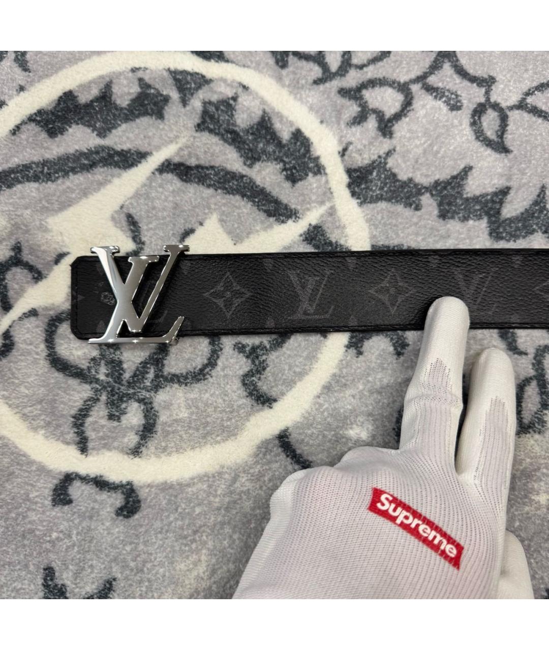 LOUIS VUITTON Черный кожаный ремень, фото 3