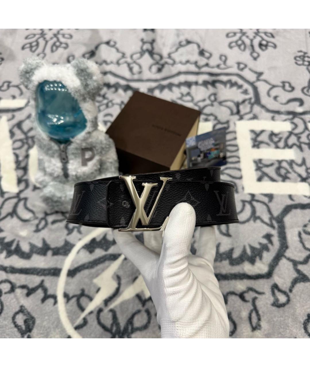 LOUIS VUITTON Черный кожаный ремень, фото 5