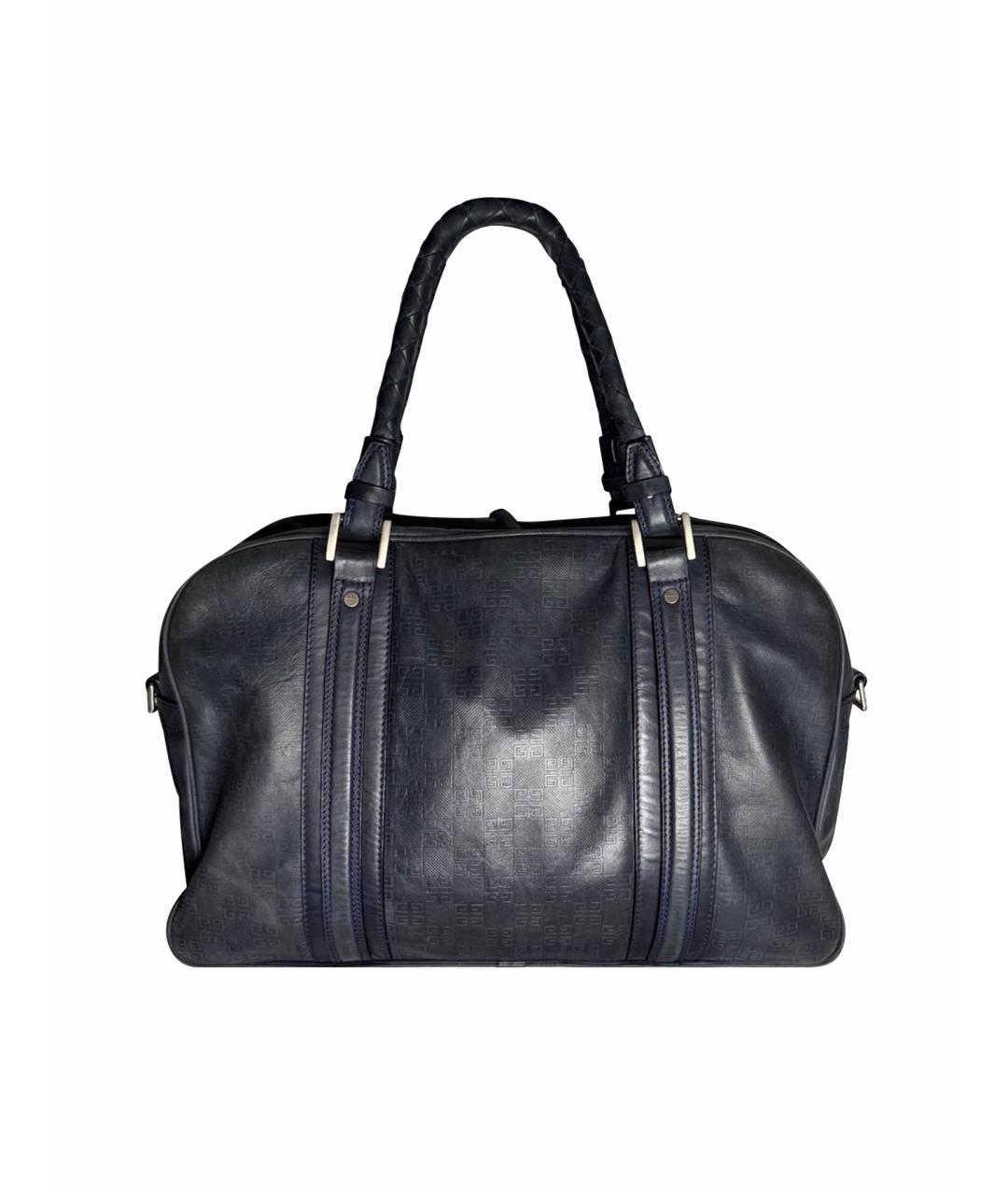GIVENCHY Темно-синяя кожаная сумка с короткими ручками, фото 1