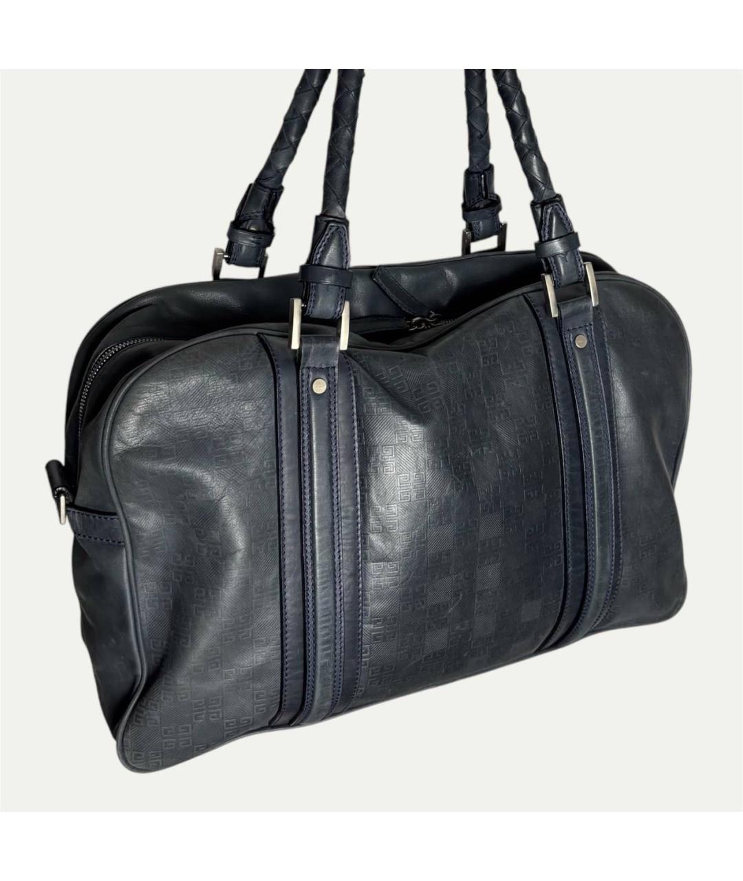GIVENCHY Темно-синяя кожаная сумка с короткими ручками, фото 2