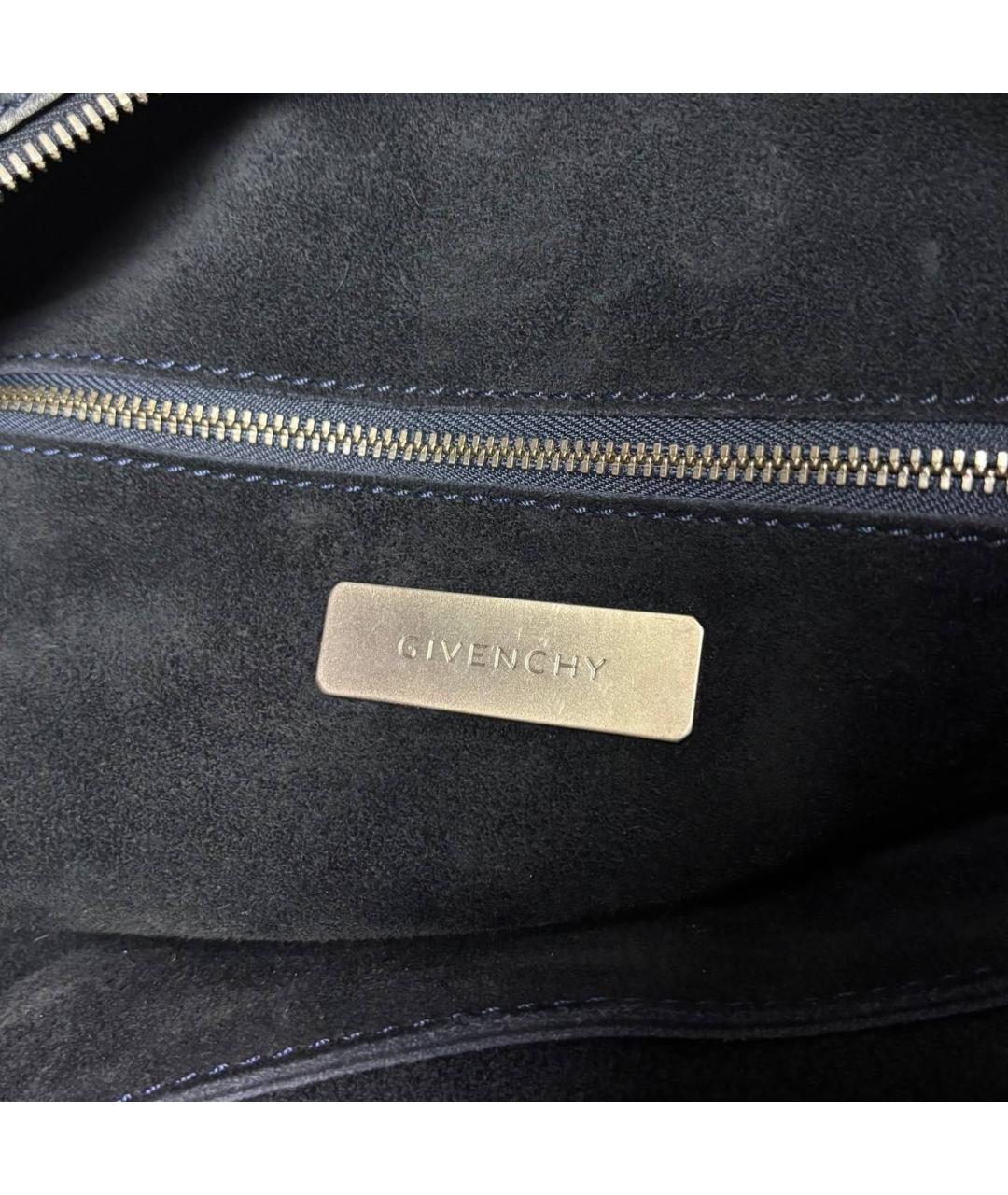 GIVENCHY Темно-синяя кожаная сумка с короткими ручками, фото 6