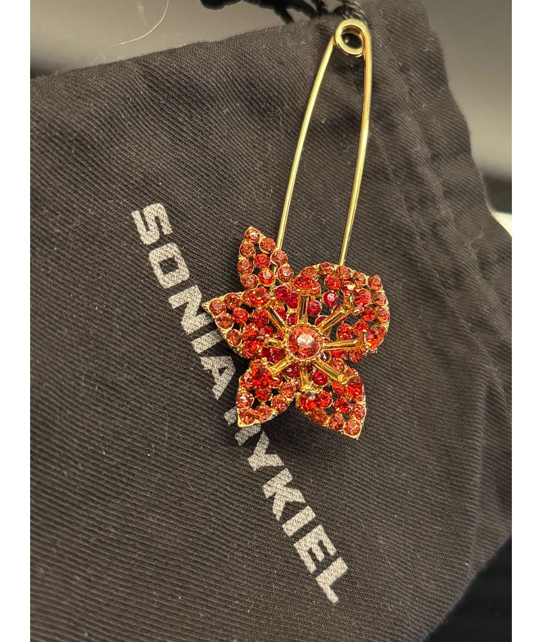 SONIA RYKIEL Красная металлическая булавка / брошь, фото 3