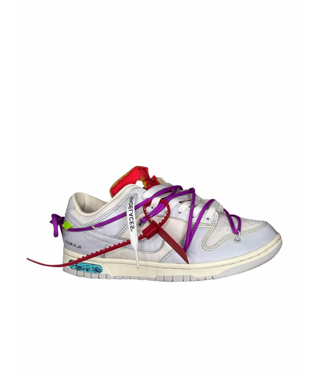 NIKE X OFF-WHITE Серые кожаные низкие кроссовки / кеды, фото 1