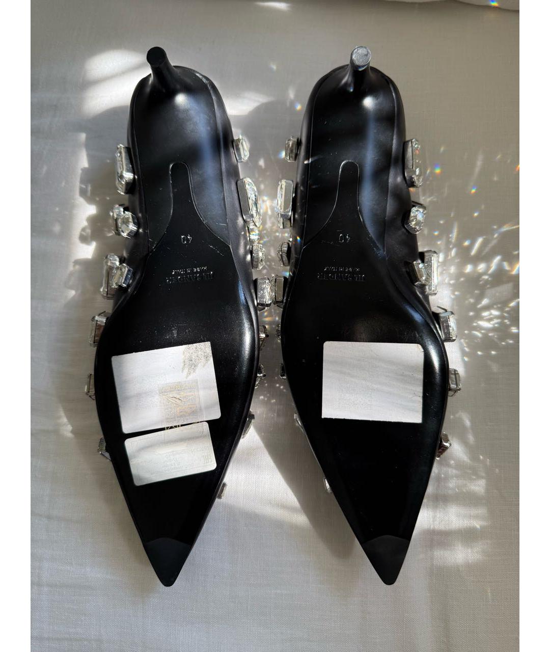 JIL SANDER Черные кожаные балетки, фото 4