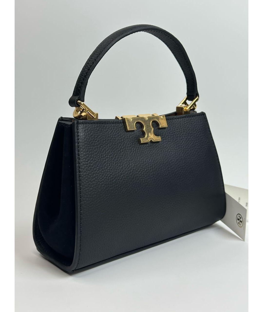TORY BURCH Черная кожаная сумка с короткими ручками, фото 2