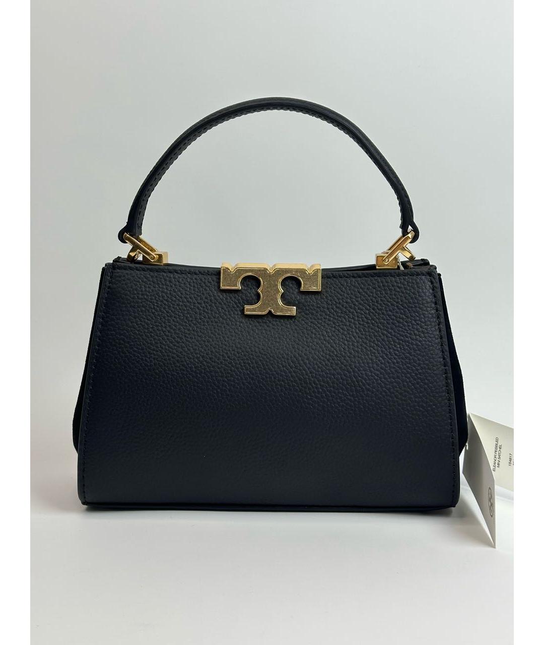 TORY BURCH Черная кожаная сумка с короткими ручками, фото 8