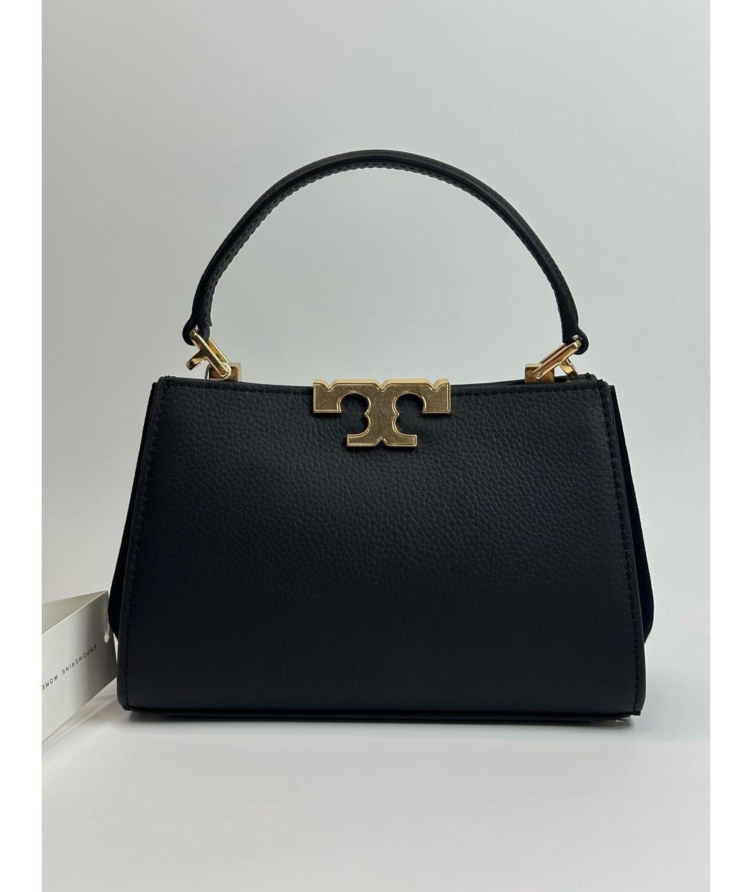 TORY BURCH Черная кожаная сумка с короткими ручками, фото 3