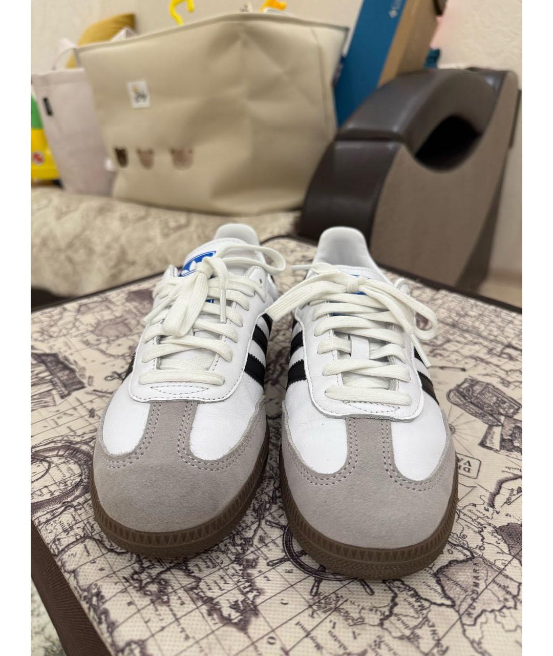 ADIDAS Белые кожаные кеды, фото 2