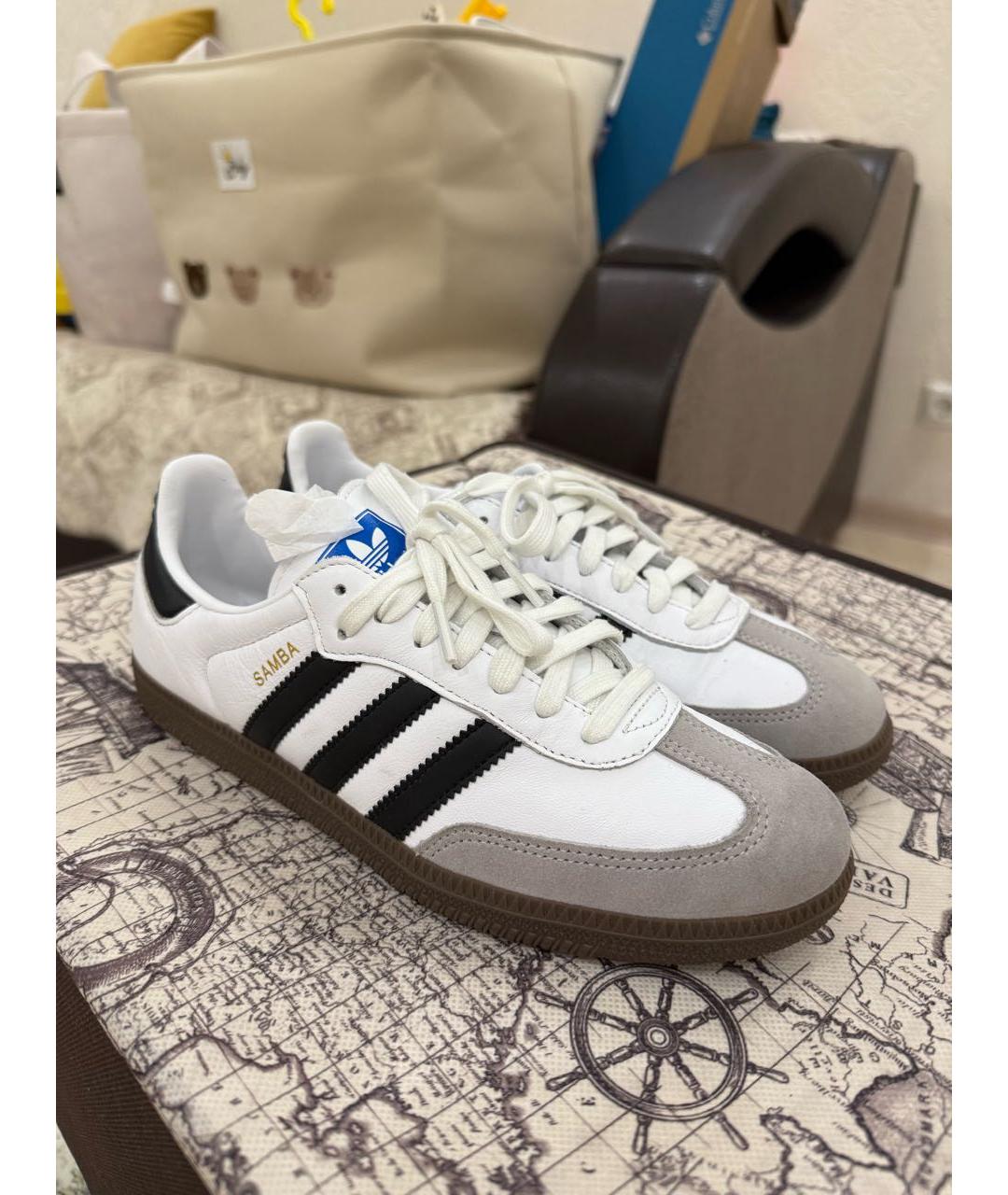 ADIDAS Белые кожаные кеды, фото 8