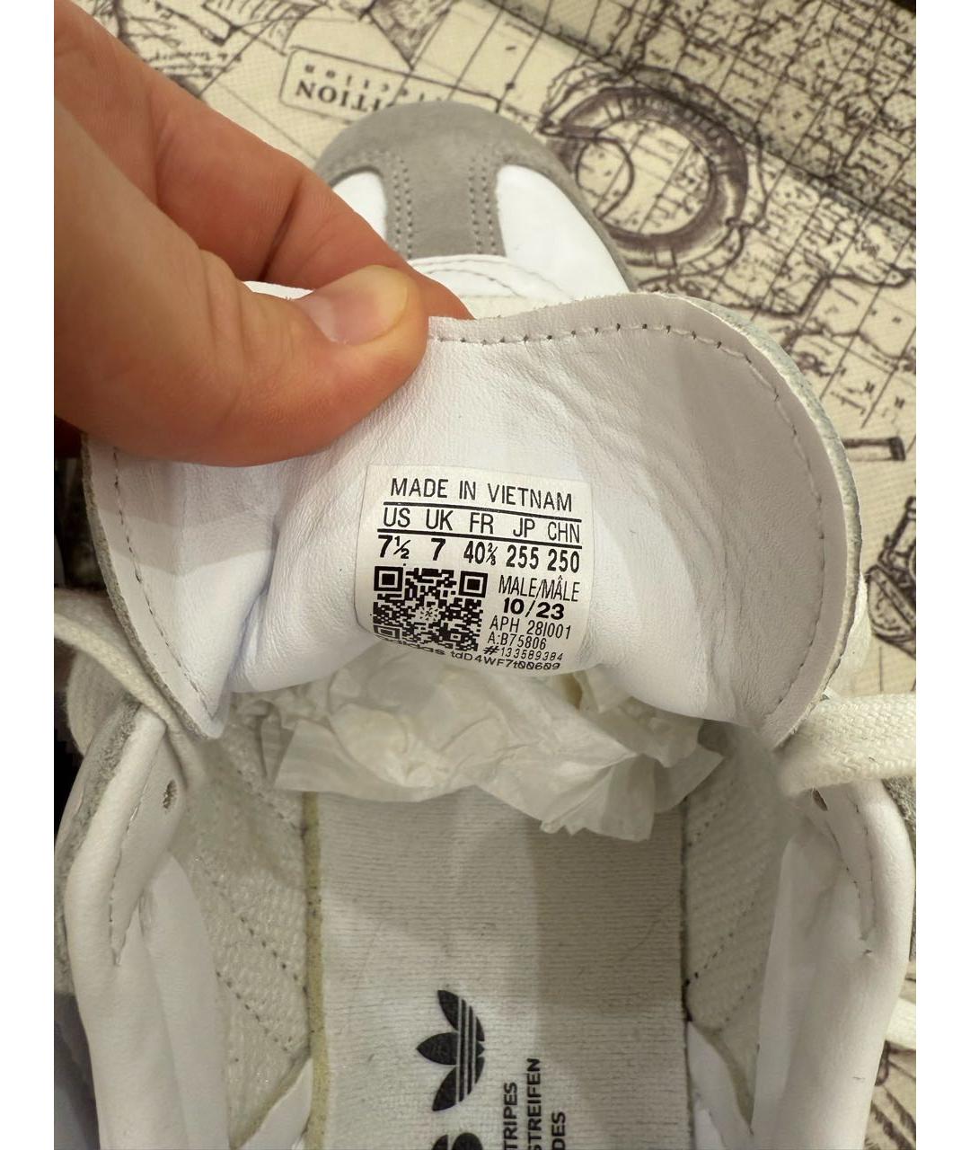 ADIDAS Белые кожаные кеды, фото 5