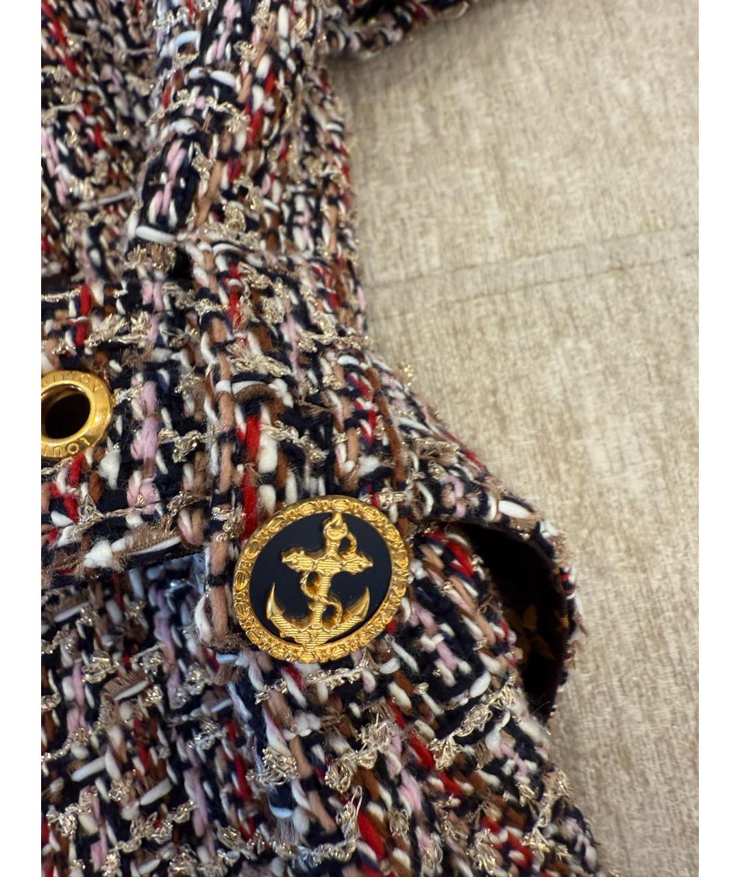 LOUIS VUITTON Золотое твидовое коктейльное платье, фото 7