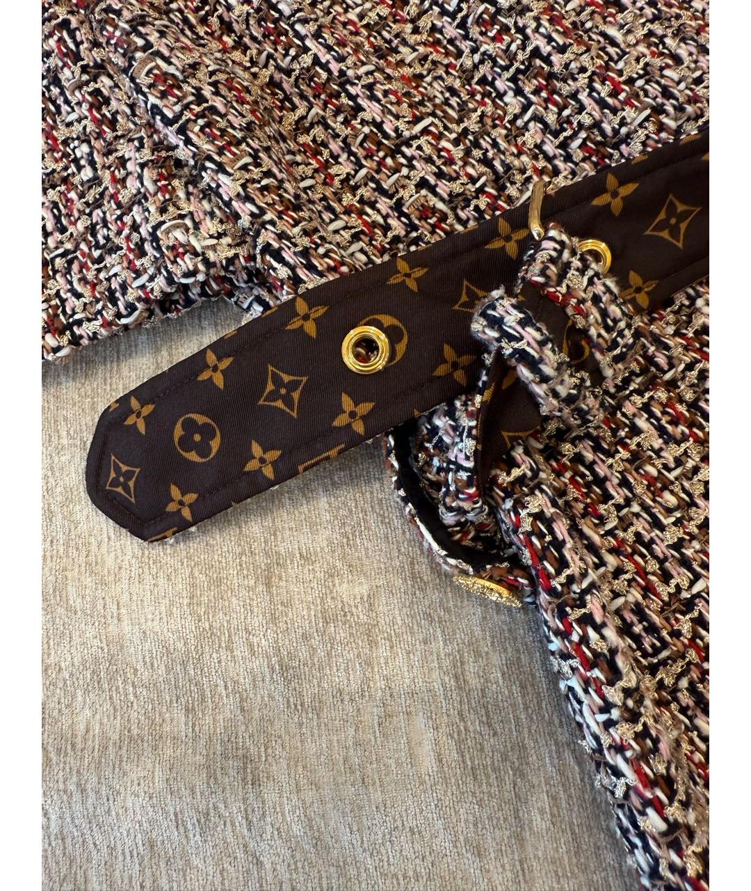 LOUIS VUITTON Золотое твидовое коктейльное платье, фото 4