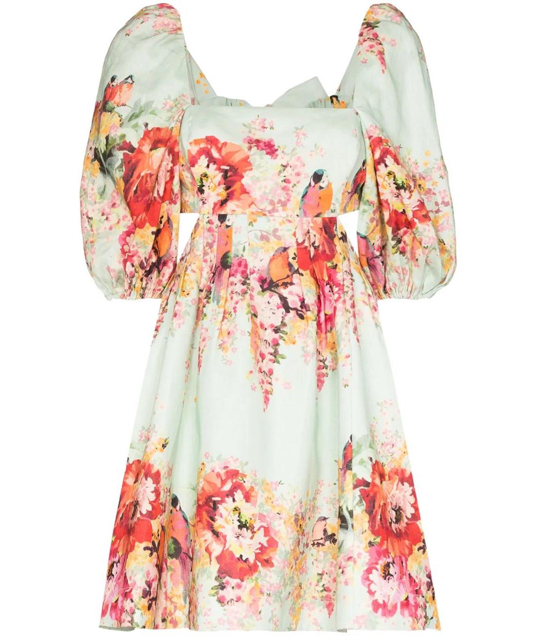 ZIMMERMANN Голубое льняное повседневное платье, фото 5