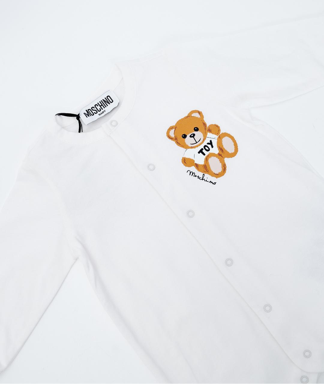 MOSCHINO KIDS Белый хлопковый боди / песочник, фото 4