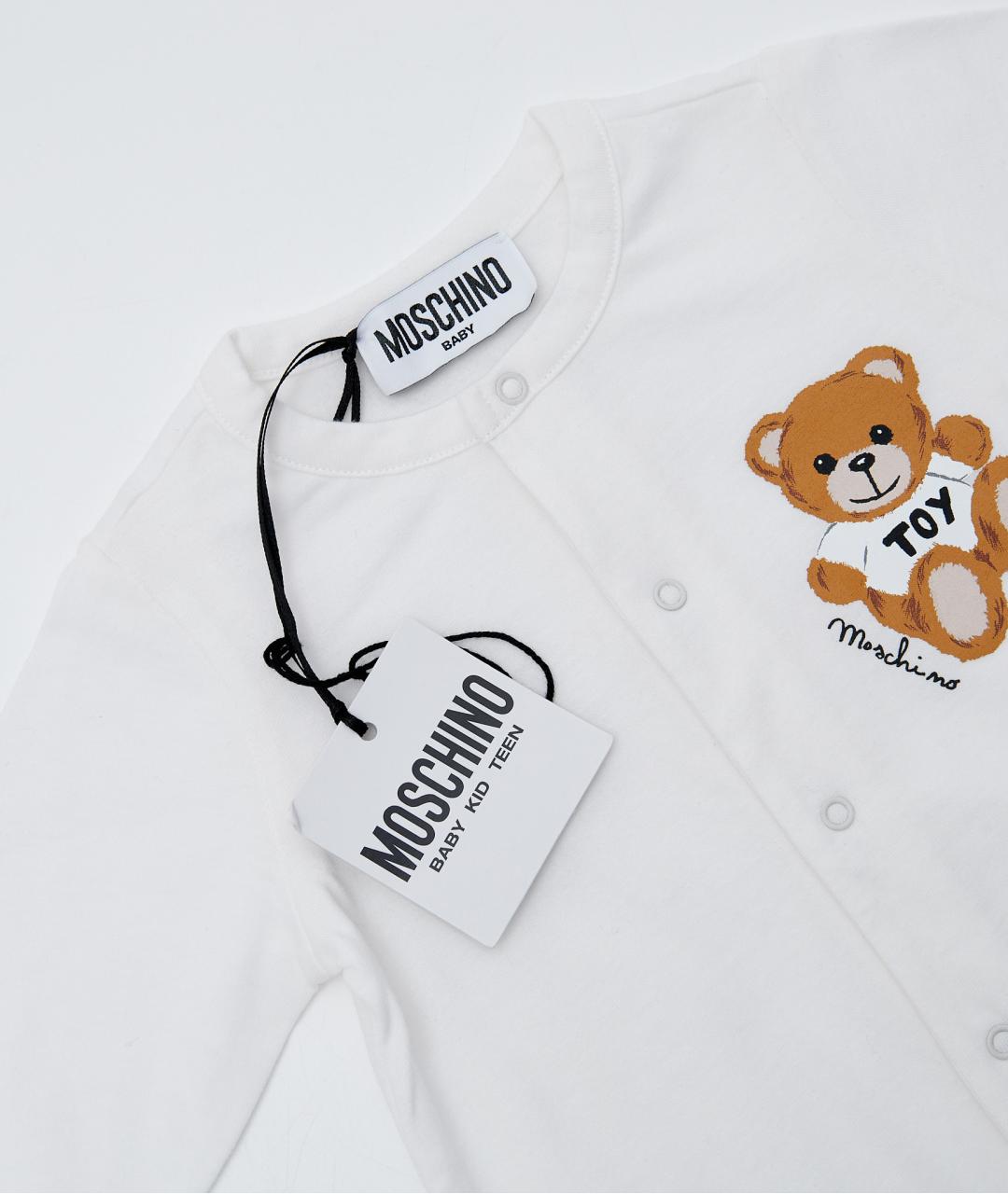 MOSCHINO KIDS Белый хлопковый боди / песочник, фото 5