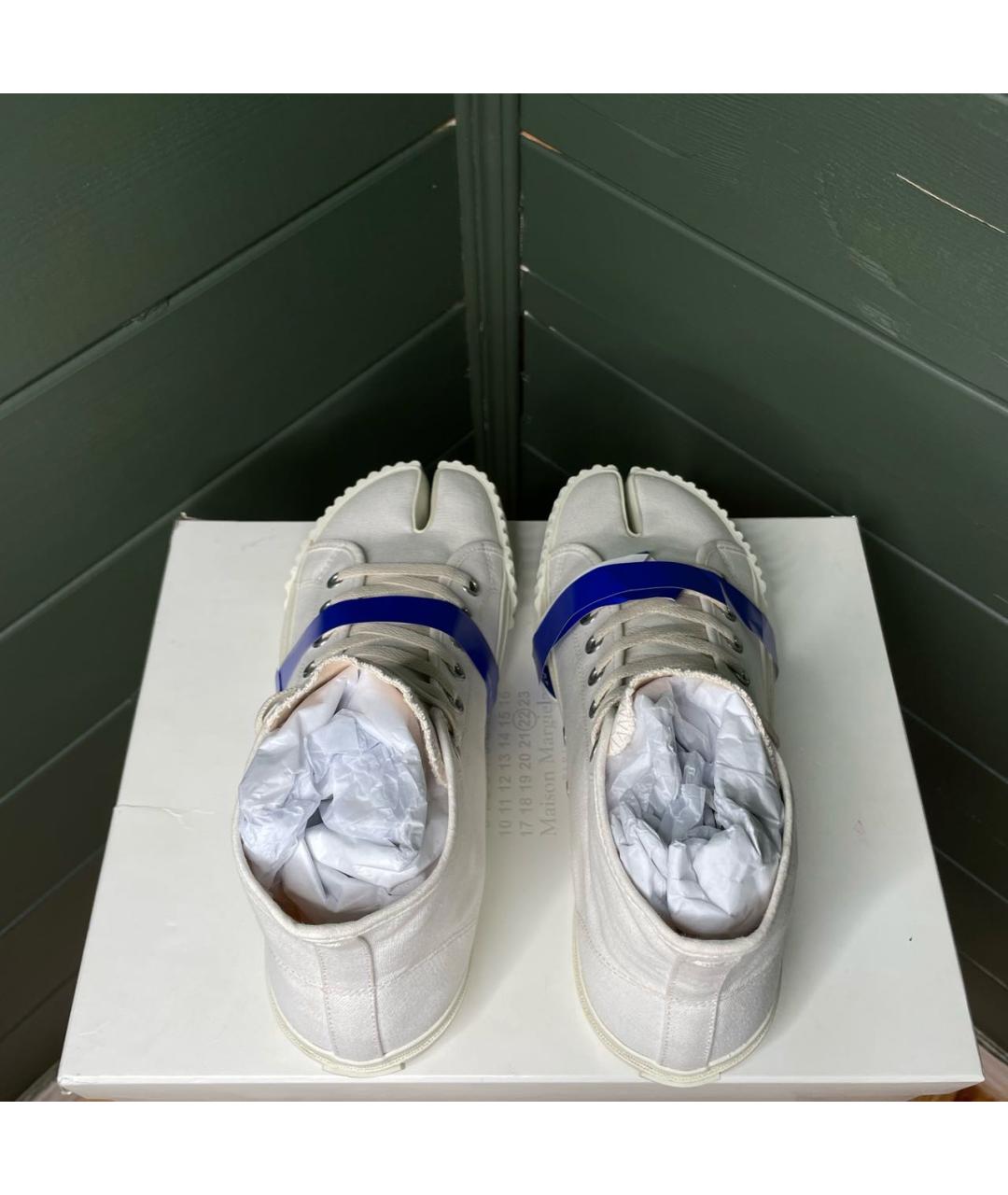 MAISON MARGIELA Белые текстильные высокие кроссовки / кеды, фото 3