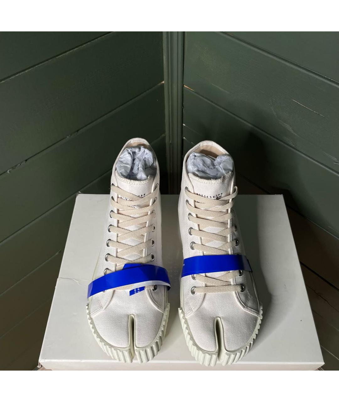 MAISON MARGIELA Белые текстильные высокие кроссовки / кеды, фото 2